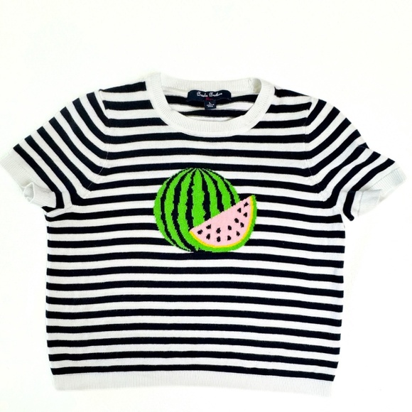 Brooks Brothers Girl Knit Top | Striped Watermelon Top | Size Youth L - Picture 1 of 1